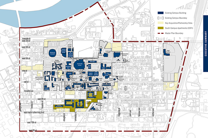 Campus Master Plan map of opportunities